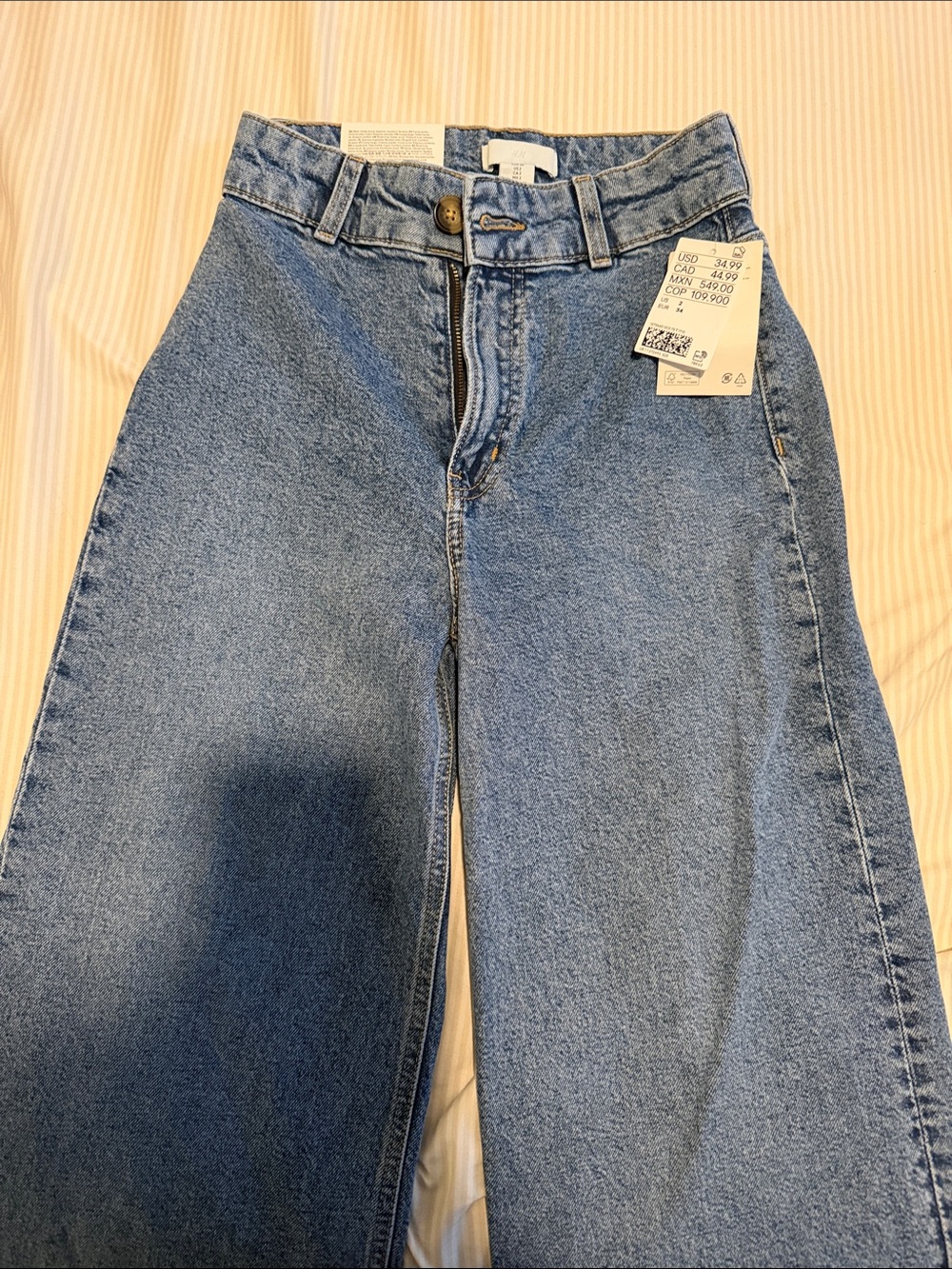 H&M Blue Washed Denim Jeans